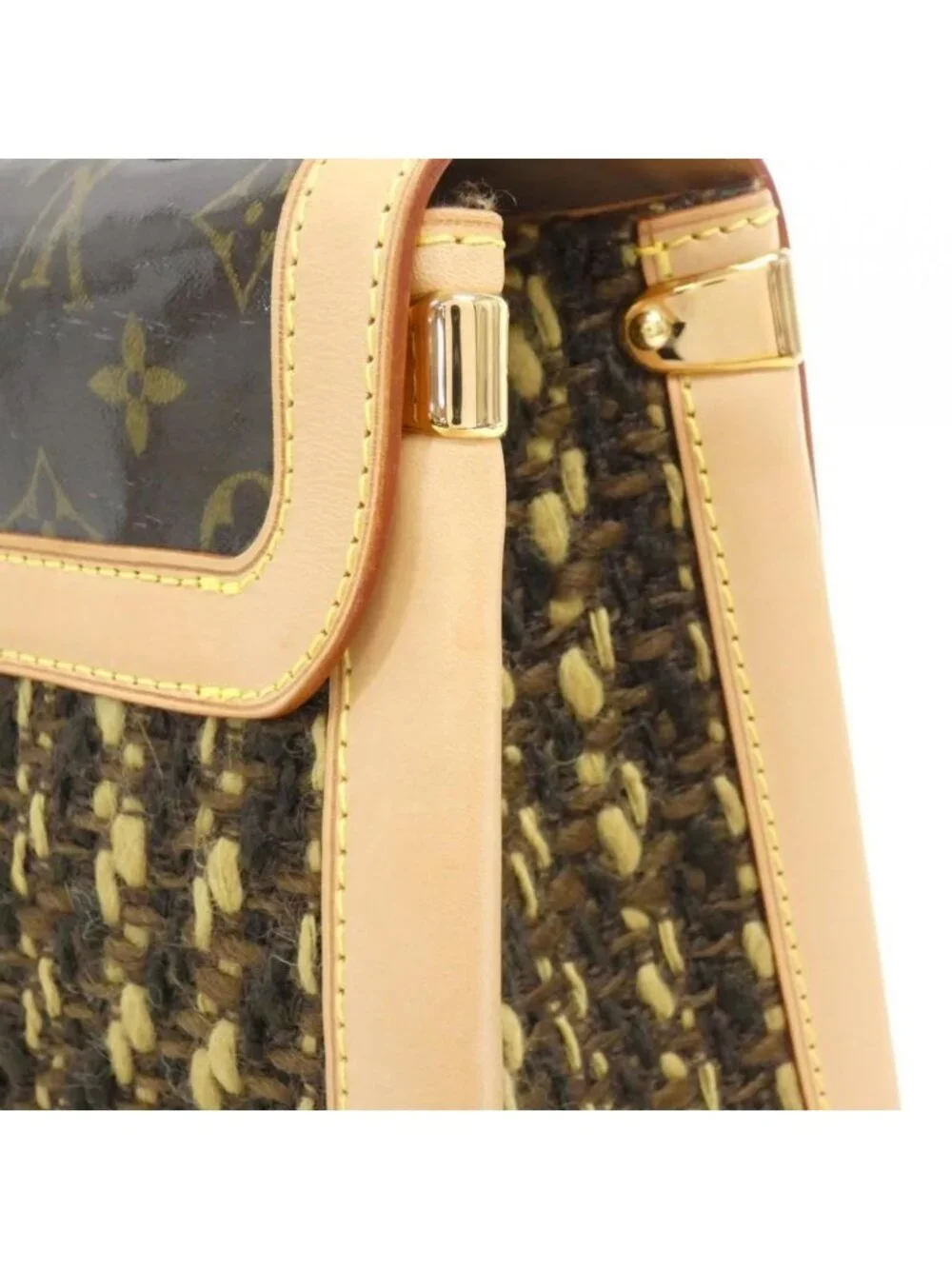 Louis Vuitton Monogram Tweed Tweedy Zip Bag Vintage - Picture 4 of 10